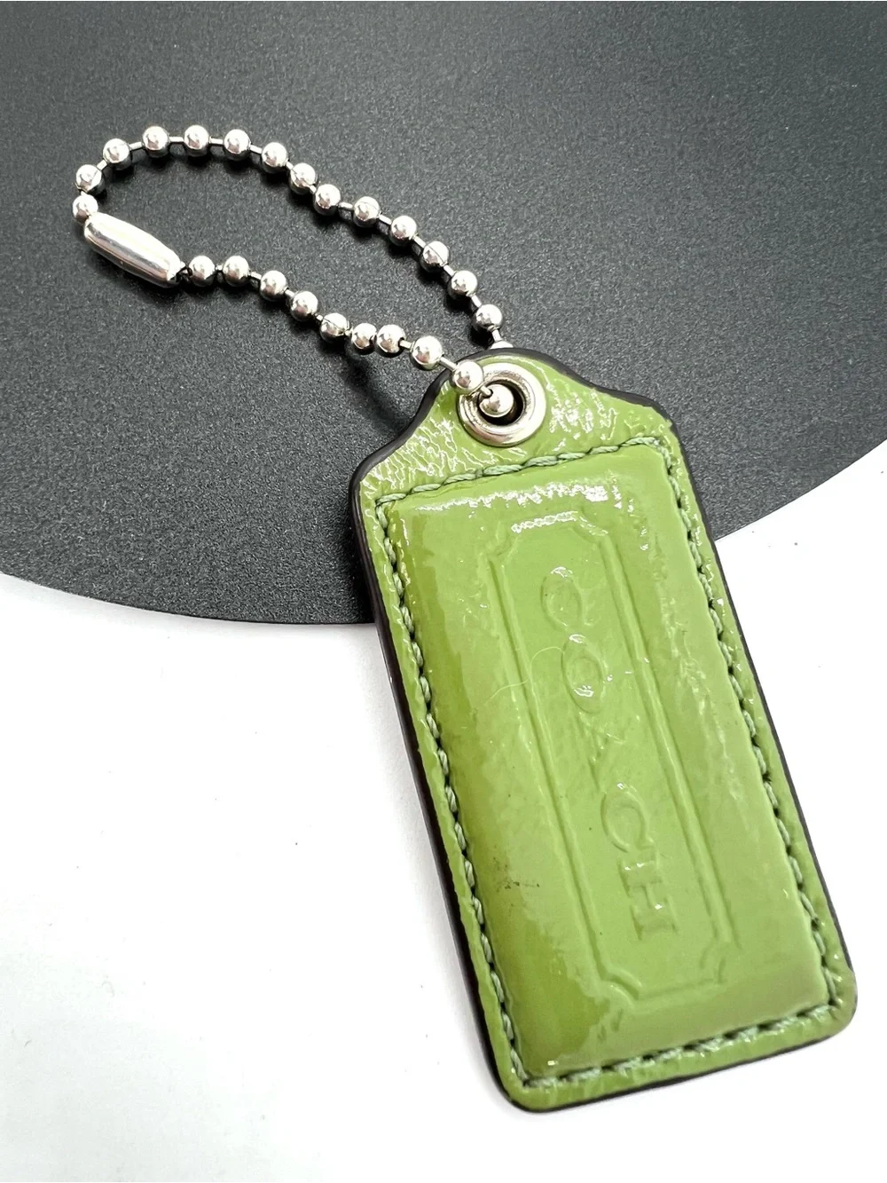 Coach Green Patent Leather Lozenge Hang Tag Purse Charm Replacement
